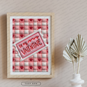 be my valentine wall art printable digital download, romantic modern wall decor