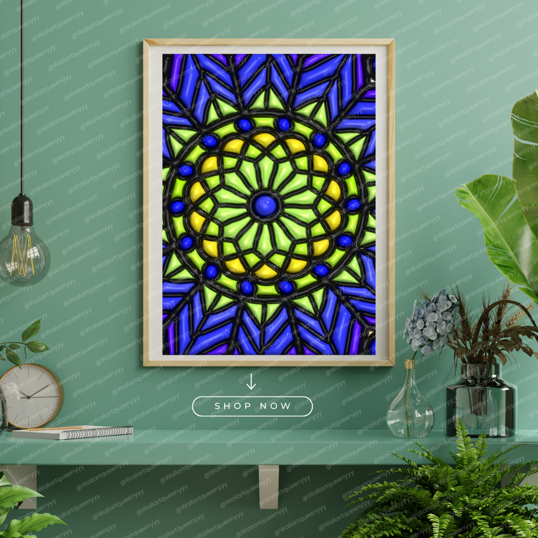 Islamic Mandala Harmony wall art printable featuring elegant Islamic mandala geometric pattern symbolizing balance and spiritual harmony
