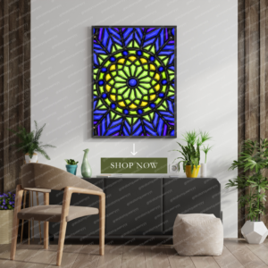 Islamic Mandala Harmony wall art printable featuring elegant Islamic mandala geometric pattern symbolizing balance and spiritual harmony