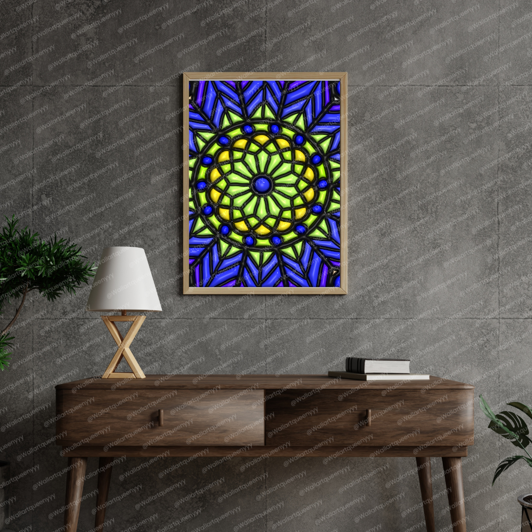 Islamic Mandala Harmony wall art printable featuring elegant Islamic mandala geometric pattern symbolizing balance and spiritual harmony