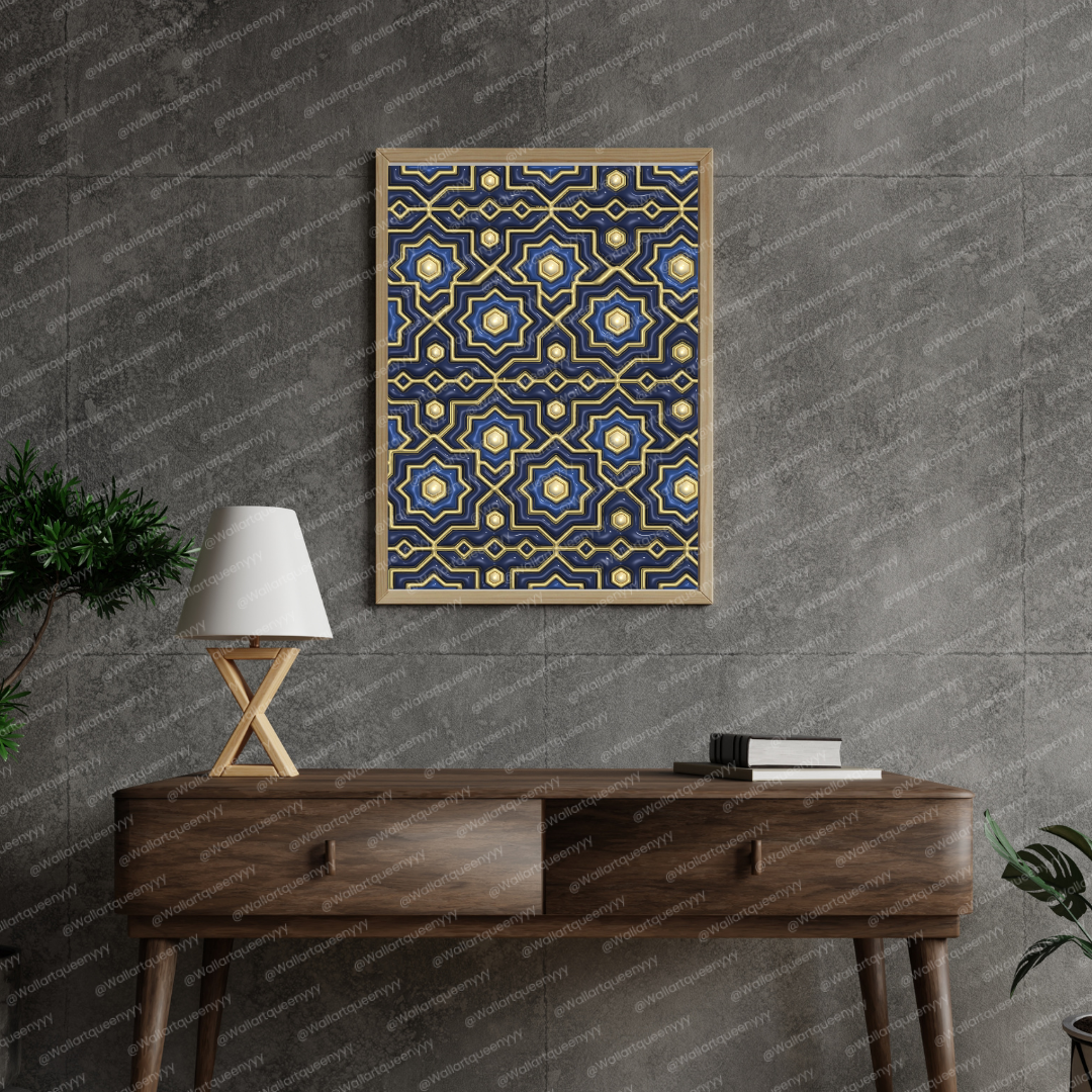 Royal Islamic Geometry wall art printable featuring luxury Islamic geometric pattern for Muslim home decor