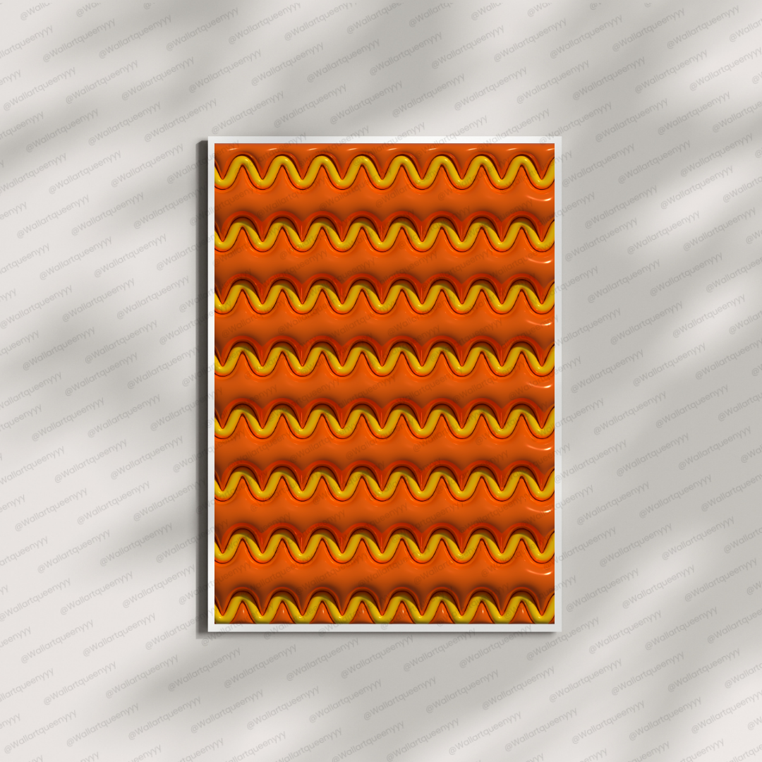 Solaris Wave abstract pattern wall art printable digital download, luxury fluid modern design for contemporary home and office decor