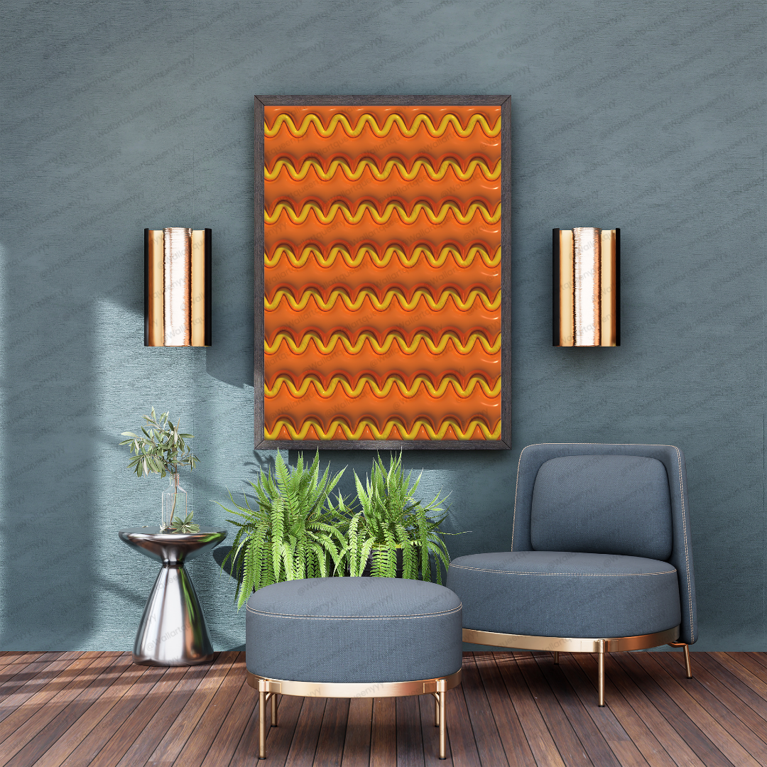 Solaris Wave abstract pattern wall art printable digital download, luxury fluid modern design for contemporary home and office decor