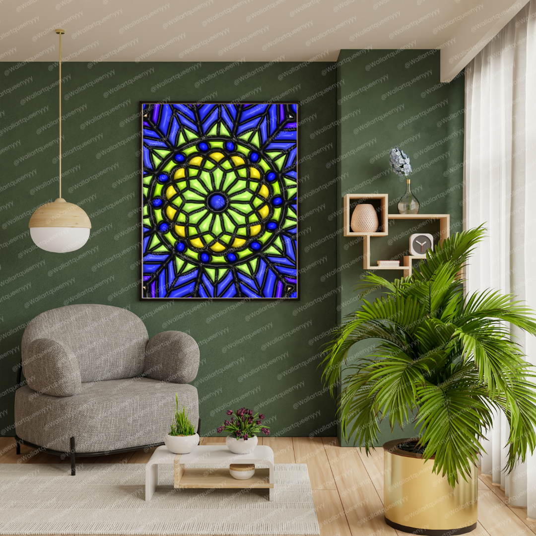 Islamic Mandala Harmony wall art printable featuring elegant Islamic mandala geometric pattern symbolizing balance and spiritual harmony