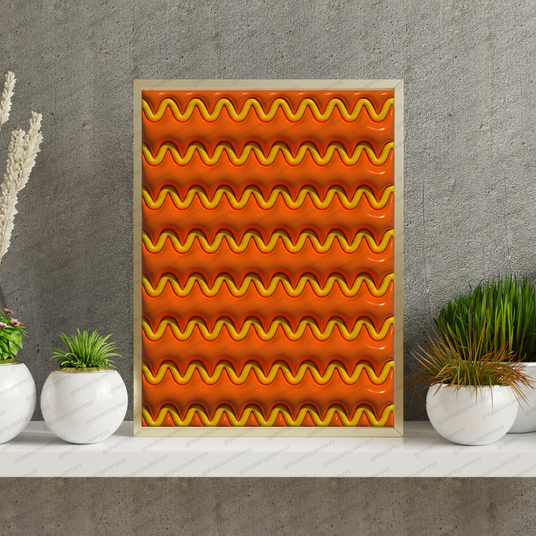 Solaris Wave abstract pattern wall art printable digital download, luxury fluid modern design for contemporary home and office decor