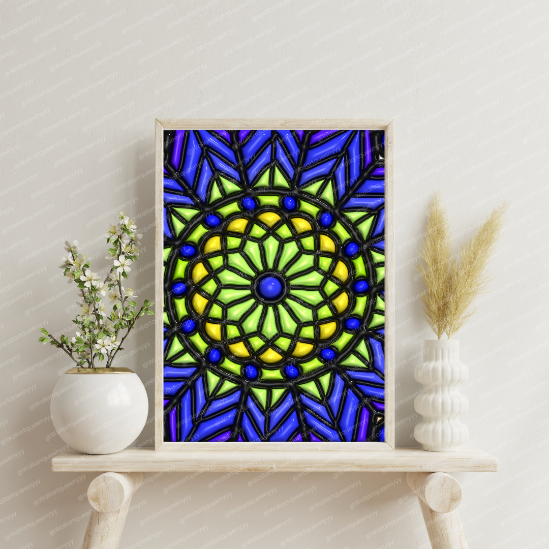 Islamic Mandala Harmony wall art printable featuring elegant Islamic mandala geometric pattern symbolizing balance and spiritual harmony