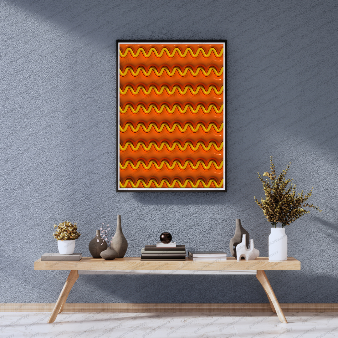 Solaris Wave abstract pattern wall art printable digital download, luxury fluid modern design for contemporary home and office decor