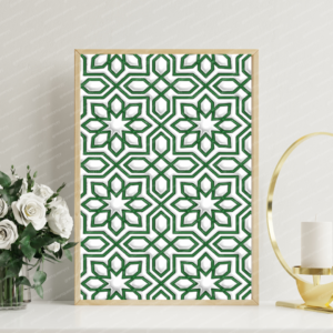 Islamic Star Geometry wall art printable featuring elegant Islamic star geometric pattern symbolizing balance and spiritual order