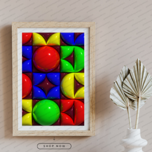 Prism Orbit abstract pattern wall art printable digital download, luxury geometric modern design for contemporary home and office decor