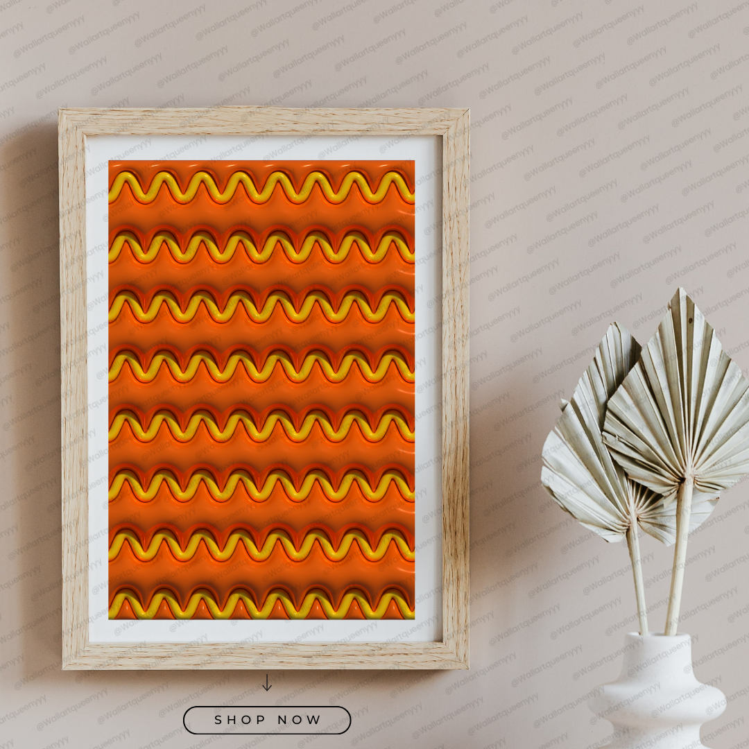 Solaris Wave abstract pattern wall art printable digital download, luxury fluid modern design for contemporary home and office decor