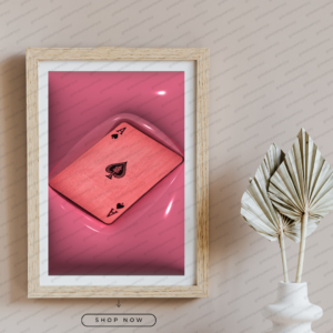 Ace of Pink abstract pattern wall art printable digital download, elegant soft pink modern design for contemporary home and office decor