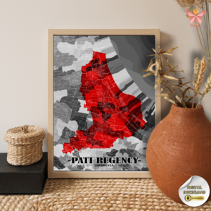 Pati Regency Bold Territory – Modern Red Map Print | Contemporary Regional Wall Art