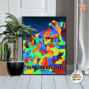 Rembang Color Spectrum – Contemporary Regional Map Design | Modern Regency Wall Art